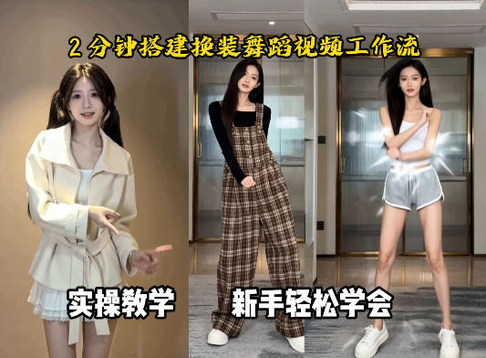 通过Coze工作流，制作《跳舞卡点换装视频》，两分钟制作完成，从0到1演示搭建过程-宝藏屋创业网