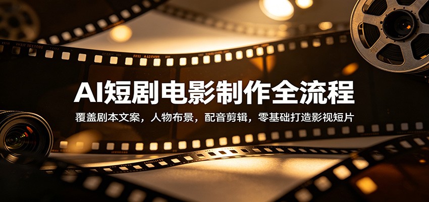 AI短剧电影制作全流程：覆盖剧本文案，人物布景，配音剪辑，零基础打造影视短片-宝藏屋创业网