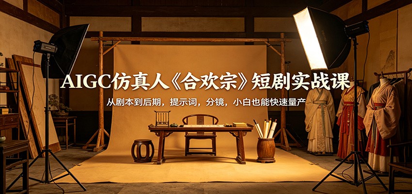 AIGC仿真人《合欢宗》短剧实战课：从剧本到后期，提示词，分镜，小白也能快速量产-宝藏屋创业网