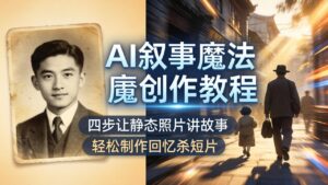 AI叙事魔法创作教程，四步让静态照片讲故事，老照片修复加动态特效，轻松制作回忆杀短片-宝藏屋创业网