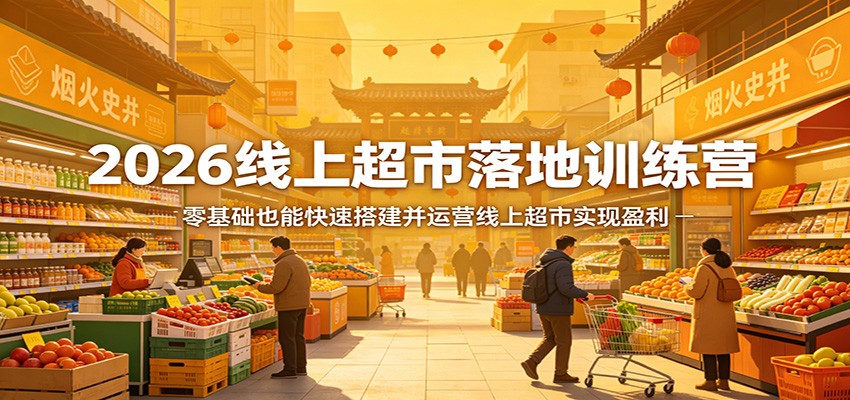 2026线上超市落地训练营，零基础也能快速搭建并运营线上超市实现盈利-宝藏屋创业网