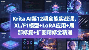 Krita AI第12期全能实战课，XL/F1模型+LoRA应用+局部修复+扩图精修全精通-宝藏屋创业网