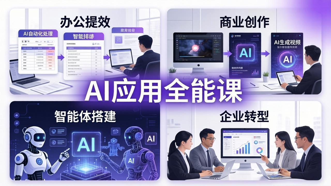 AIGC 应用师全能课-更新：办公提效、商业创作、智能体搭建、企业转型，一站式学会AI应用-宝藏屋创业网