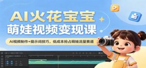 AI火花宝宝萌娃视频变现课：AI视频制作+提示词技巧，低成本抢占萌娃流量赛道-宝藏屋创业网
