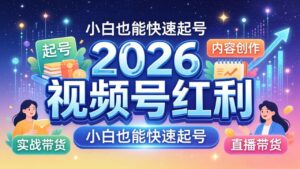 2026视频号红利实战营，大佬亲授起号、内容、直播、IP、投流、私域、矩阵全套落地打法-宝藏屋创业网