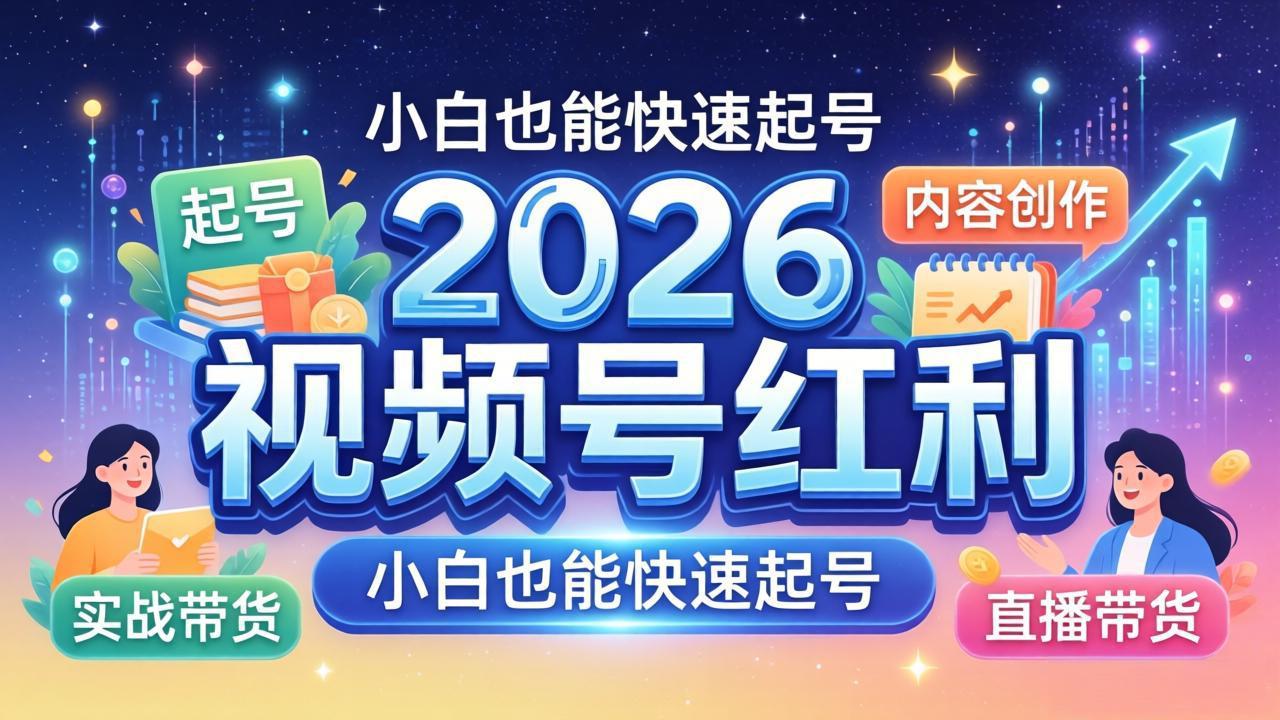 2026视频号红利实战营，大佬亲授起号、内容、直播、IP、投流、私域、矩阵全套落地打法-宝藏屋创业网
