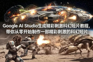 Google AI Studio生成精彩刺激科幻短片教程，带你从零开始制作一部精彩刺激的科幻短片【双语字幕】-宝藏屋创业网