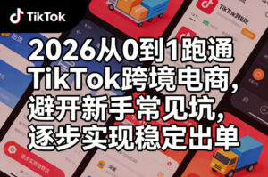 2026从0到1跑通TikTok跨境电商，避开新手常见坑，逐步实现稳定出单(更新0414)-宝藏屋创业网