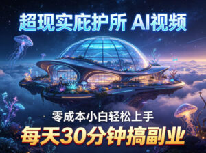 超现实庇护所AI视频项目拆解，零成本小白轻松上手，每天30分钟搞副业-宝藏屋创业网