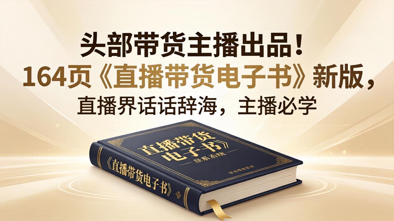 头部带货主播出品！164页《直播带货电子书》新版，直播界话术辞海，主播必学-宝藏屋创业网