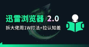 迅雷浏览器项目2.0_拆个大佬周1W的打法-宝藏屋创业网