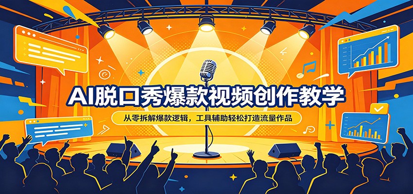 AI脱口秀爆款视频创作教学：从零拆解爆款逻辑，工具辅助轻松打造流量作品-宝藏屋创业网