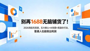 别再1688无脑铺货了！2026淘宝无货源，五大核心+AI生图+高溢价打法，普通人也能做出利润-宝藏屋创业网