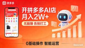 开一家拼多多AI店,月入2W+,无脑赚,告别打工,附SOP手册-宝藏屋创业网