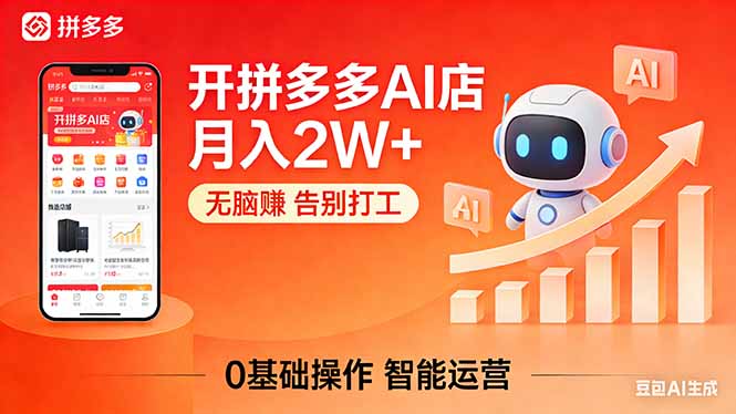 开一家拼多多AI店，月入2W+，无脑赚，告别打工，附SOP手册-宝藏屋创业网