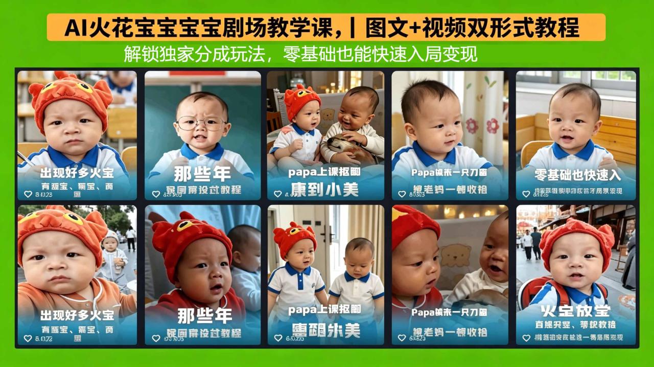 AI火花宝宝宝宝剧场教学课，图文+视频双形式教程，解锁独家分成玩法，零基础也能快速入局变现-宝藏屋创业网