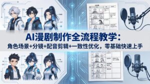AI漫剧制作全流程教学：角色场景+分镜+配音剪辑+一致性优化，零基础快速上手-宝藏屋创业网