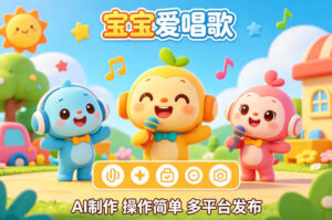 AI制作儿歌动画短视频，可多平台发布，操作简单好上手-宝藏屋创业网