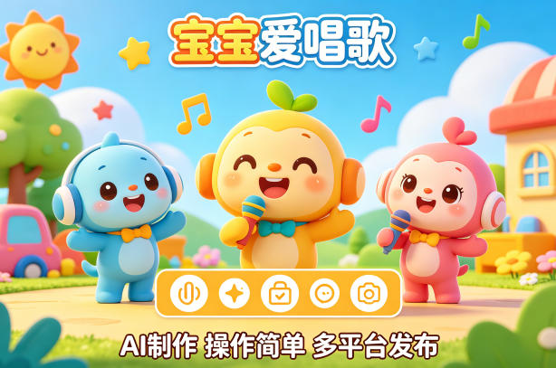 AI制作儿歌动画短视频，可多平台发布，操作简单好上手-宝藏屋创业网