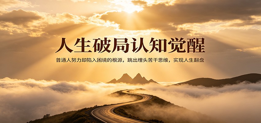 人生破局认知觉醒，普通人努力却陷入困境的根源，跳出埋头苦干思维，实现人生翻盘-宝藏屋创业网