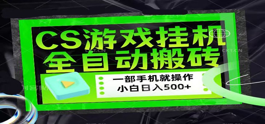 CSGO游戏挂机捡漏搬砖，超稳定的项目，带领1000+小白实现日入500+-宝藏屋创业网