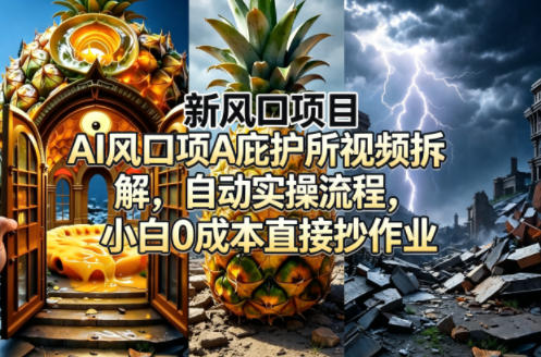 新风口项目AI庇护所视频拆解，自动实操流程，小白0成本直接抄作业-宝藏屋创业网