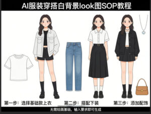 AI服装穿搭白背景look图SOP教程,不用会画画,提几句具体要求,AI就能还你一个奇迹-宝藏屋创业网