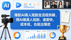 爆款AI真人短剧全流程拆解，用AI做真人短剧，速度快，成本低，也能出爆款-宝藏屋创业网