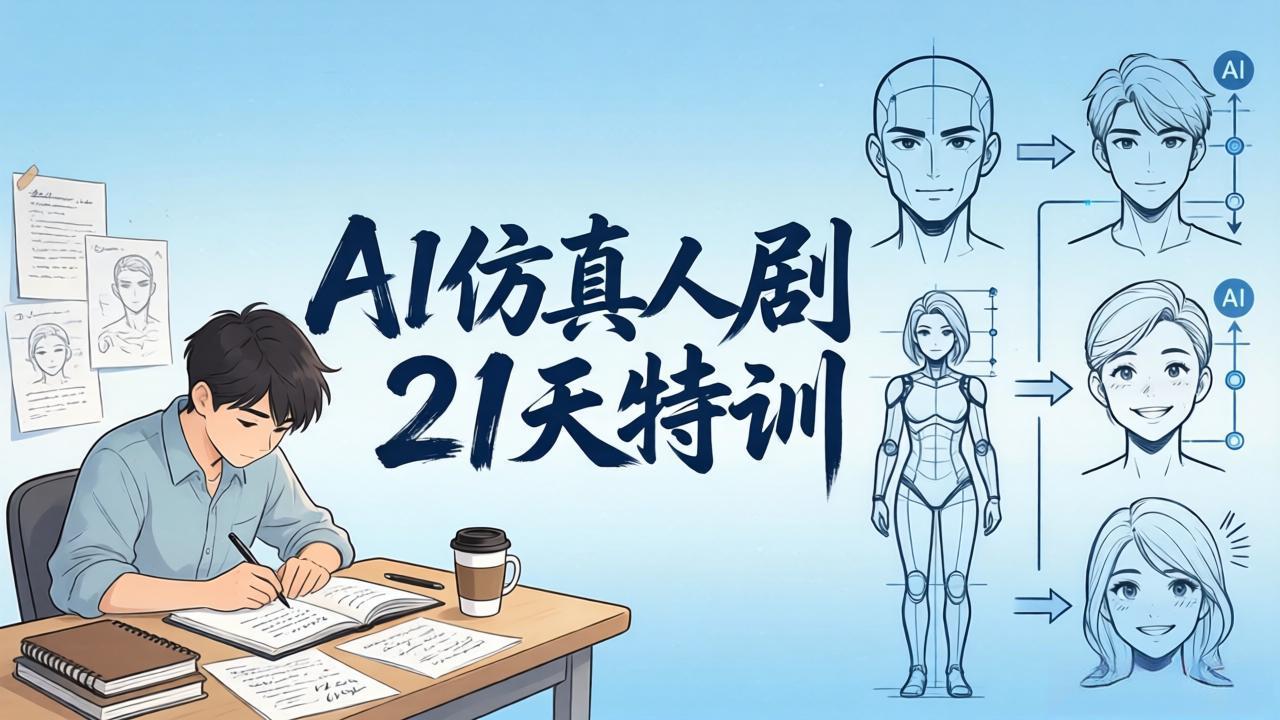 AI仿真人剧21天特训-更新：从剧本到成片全流程实战，掌握角色一致性与变现方法-宝藏屋创业网
