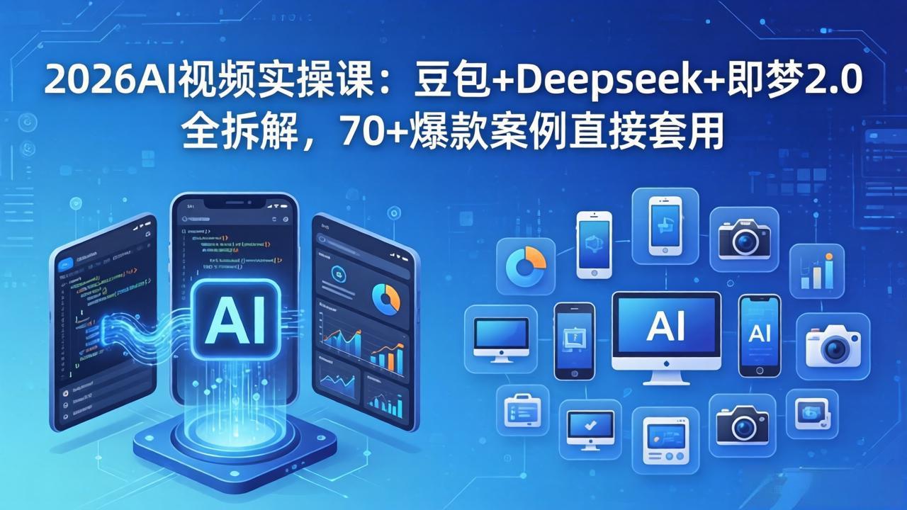 2026AI视频实操课：豆包+Deepseek+即梦2.0全拆解，70+爆款案例直接套用-宝藏屋创业网