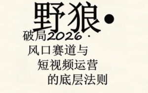 野狼团队·多平台实操运营课，覆盖AI口播、服装、好物、漫剪等热门玩法(更新4月29日)-宝藏屋创业网
