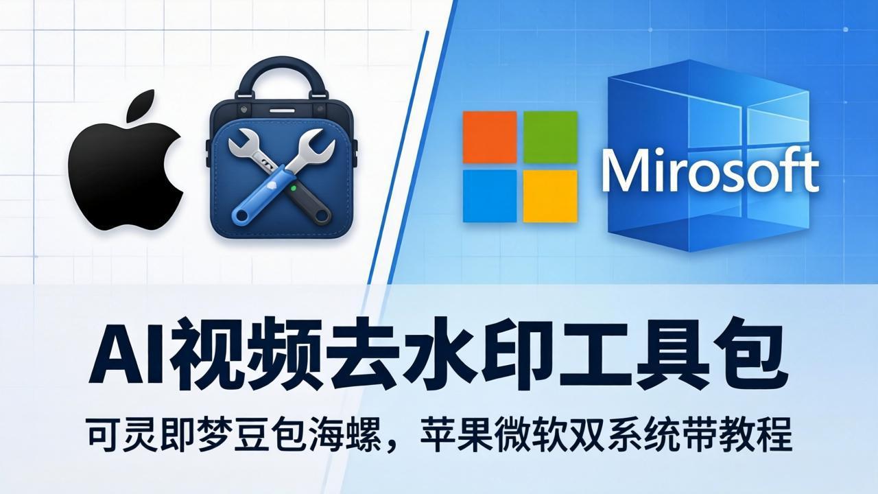 AI视频去水印工具包：可灵即梦豆包海螺，苹果微软双系统带教程-宝藏屋创业网
