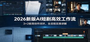 2026新版AI短剧高效工作流：3+2极简创作闭环，全流程实操讲解-宝藏屋创业网