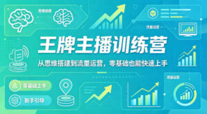 抖音王牌主播训练营，从思维搭建到流量运营，零基础也能快速上手-宝藏屋创业网