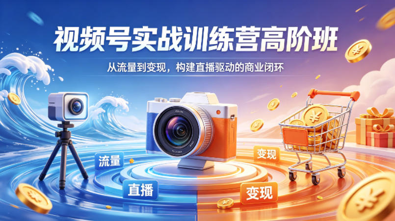 视频号实战训练营高阶班，从流量到变现，构建直播驱动的商业闭环(26年4月)-宝藏屋创业网