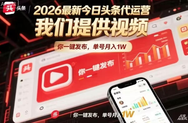 今日头条躺賺模式，你9我1，操作简单，一键发布，单机日入数百，长期合作【揭秘】-宝藏屋创业网