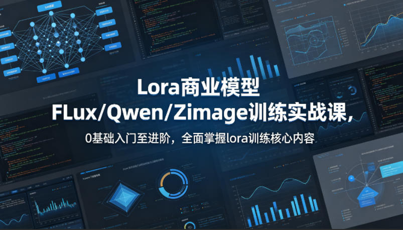 系统性学习Lora商业模型FLux／Qwen／Zimage训练实战课，0基础入门至进阶，全面掌握lora训练核心内容-宝藏屋创业网