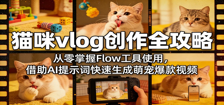 猫咪vlog创作全攻略:从零掌握Flow工具使用,借助AI提示词快速生成萌宠爆款视频 猫咪vlog创作全攻略:从零掌握Flow工具使用,借助AI提示词快速生成萌宠爆款视频