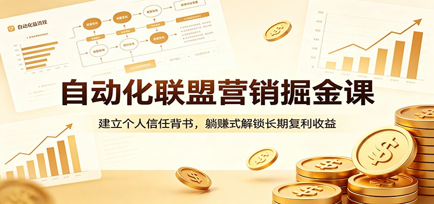 自动化联盟营销掘金课：建立个人信任背书，躺赚式解锁长期复利收益-宝藏屋创业网