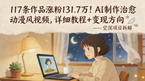 117条作品涨粉131.7W！AI制作治愈动漫风视频，详细教程+变现方向-宝藏屋创业网