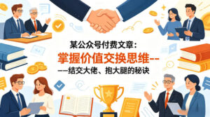 某公众号付费文章：掌握价值交换思维—-结交大佬、抱大腿的秘诀-宝藏屋创业网
