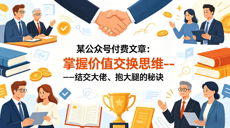 某公众号付费文章：掌握价值交换思维—-结交大佬、抱大腿的秘诀-宝藏屋创业网