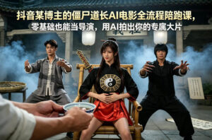 抖音某博主的僵尸道长AI电影全流程陪跑课，零基础也能当导演，用AI拍出你的专属大片-宝藏屋创业网