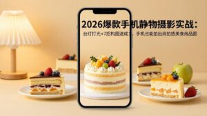 2026爆款手机静物摄影实战:台灯打光+7招构图速成,手机也能拍出商拍感美食商品图-宝藏屋创业网
