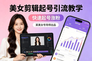 某美女号导师出品:美女剪辑起号引流教学,快速起号涨粉-宝藏屋创业网