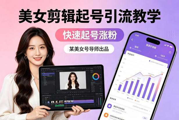 某美女号导师出品：美女剪辑起号引流教学，快速起号涨粉-宝藏屋创业网