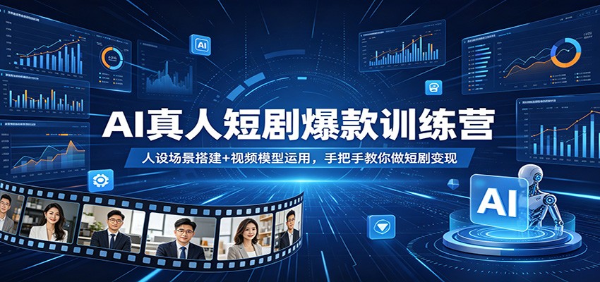 AI真人短剧爆款训练营：人设场景搭建+视频模型运用，手把手教你做短剧变现-宝藏屋创业网