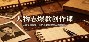 人物志爆款创作课：从账号到发布，手把手教你做好人物类内容-宝藏屋创业网