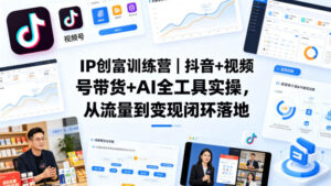 IP创富训练营｜抖音+视频号带货+AI全工具实操，从流量到变现闭环落地-宝藏屋创业网