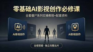 零基础AI影视创作必修课，全套僵尸系列实操教程加配套资料，全程答疑带你独立完整出片-宝藏屋创业网